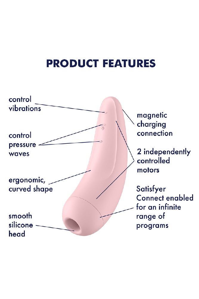 Satisfyer - Curvy 2 Plus Bluetooth Clitoral Stimulator - Pink - Stag Shop