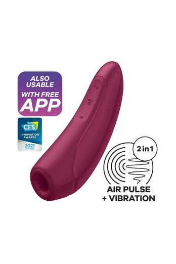 Satisfyer - Curvy 1 Plus Bluetooth Clitoral Stimulator - Bordeaux - Stag Shop