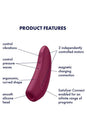 Satisfyer - Curvy 1 Plus Bluetooth Clitoral Stimulator - Bordeaux - Stag Shop