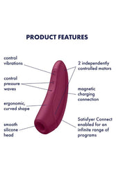 Satisfyer - Curvy 1 Plus Bluetooth Clitoral Stimulator - Bordeaux - Stag Shop
