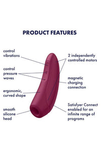 Thumbnail for Satisfyer - Curvy 1 Plus Bluetooth Clitoral Stimulator - Bordeaux - Stag Shop