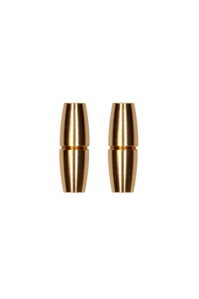 Ouch by Shots Toys - Sensual Cylinders - Magnetic Nipple Clamps - Gold - Stag Shop