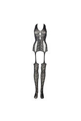 Shots Toys - Le Désir - DES014X - Lace Suspender Bodystocking - OS/XL - Black - Stag Shop