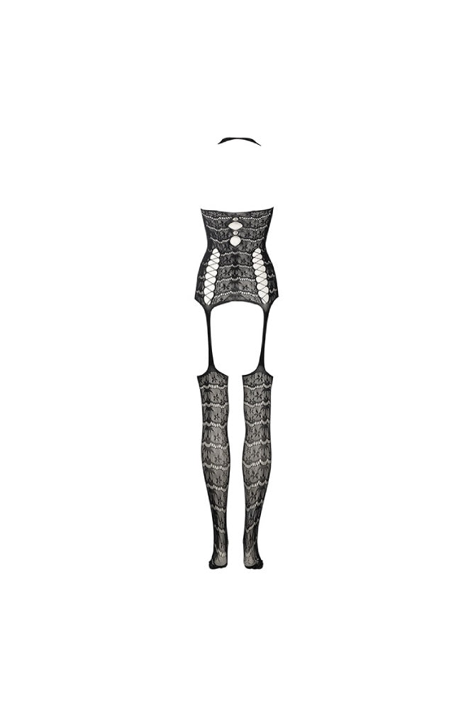 Shots Toys - Le Désir - DES014 - Lace Suspender Bodystocking - OS - Black - Stag Shop