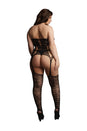 Shots Toys - Le Désir - DES014X - Lace Suspender Bodystocking - OS/XL - Black - Stag Shop
