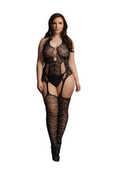 Shots Toys - Le Désir - DES014X - Lace Suspender Bodystocking - OS/XL - Black - Stag Shop