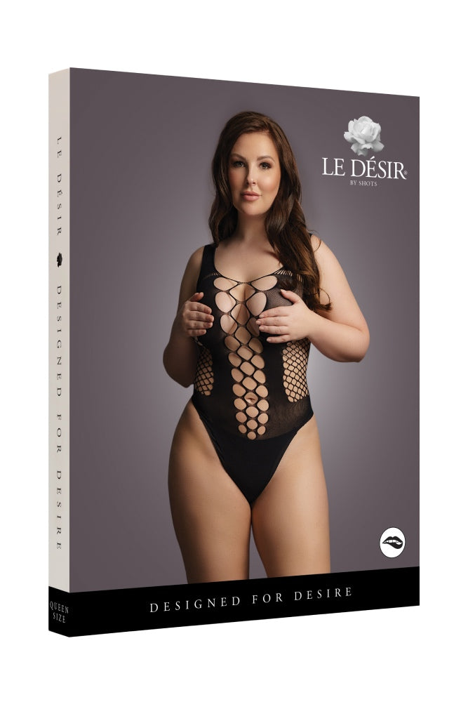 Shots Toys - Le Désir - DES019X - Fence Net Teddy - OS/XL - Black - Stag Shop