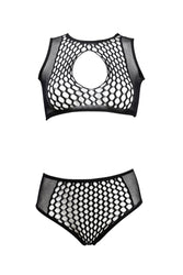 Shots Toys - Le Désir - DES027 - Key-Hole Bra Set - OS - Black - Stag Shop