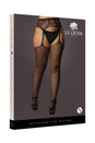 Shots Toys - Le Désir - DES051 - Fishnet and Lace Garterbelt Stockings - Black - Stag Shop