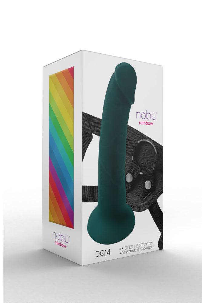 Nobu - DG14 8 Inch Dildo & Strap-On Harness Set - Emerald - Stag Shop