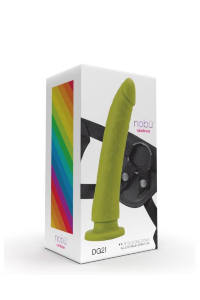 Nobu - Rainbow - DG21 - Dildo & Strap-on Harness Set - 9 Inch - Turtle Green - Stag Shop
