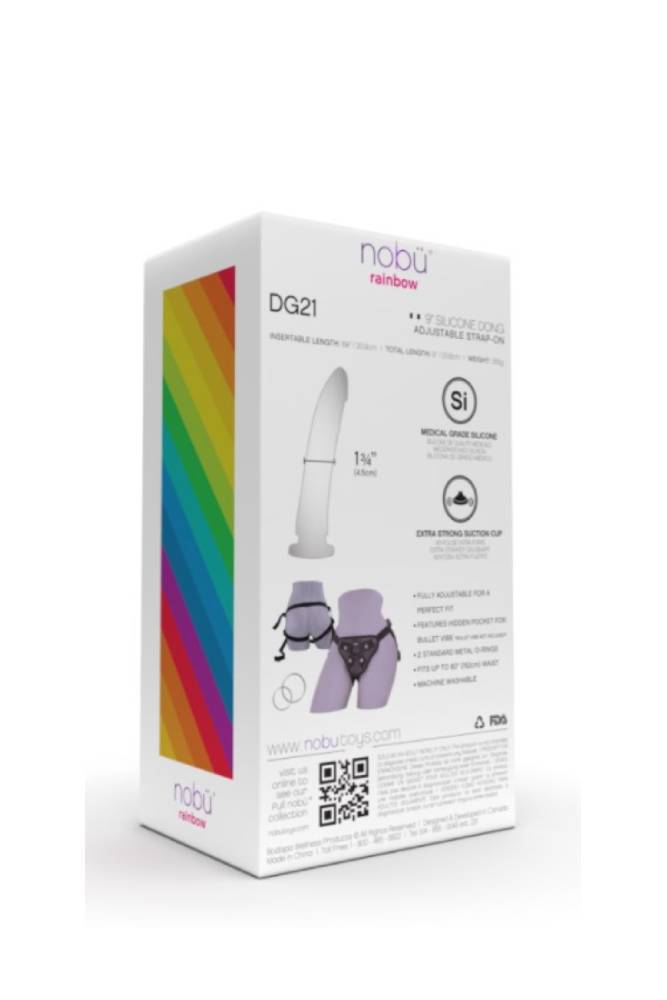Nobu - Rainbow - DG21 - Dildo & Strap-on Harness Set - 9 Inch - Turtle Green - Stag Shop
