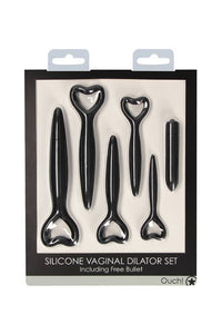 Thumbnail for Ouch by Shots Toys - Silicone Heart Vaginal Dilator Set - Black - Stag Shop