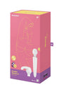 Satisfyer - Double Wand-er - Massage Wand & Attachments - White/Gold - Stag Shop
