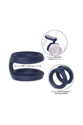 Cal Exotics - Viceroy - Dual Silicone Cock Ring - Blue - Stag Shop