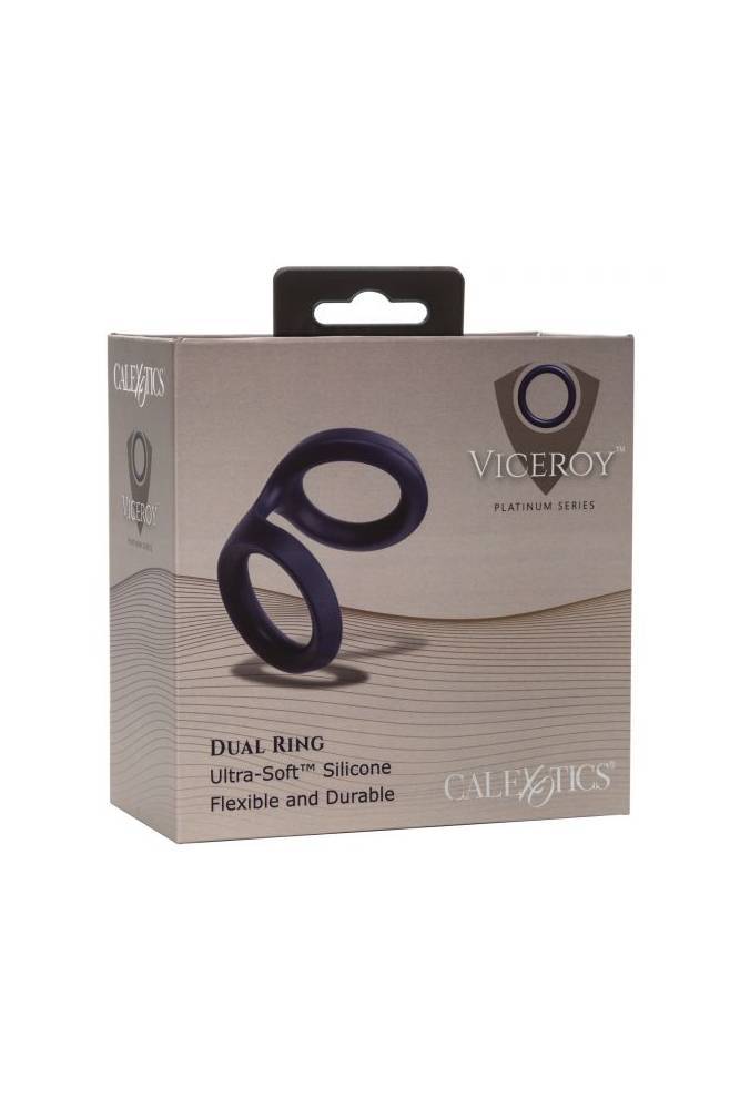 Cal Exotics - Viceroy - Dual Silicone Cock Ring - Blue - Stag Shop