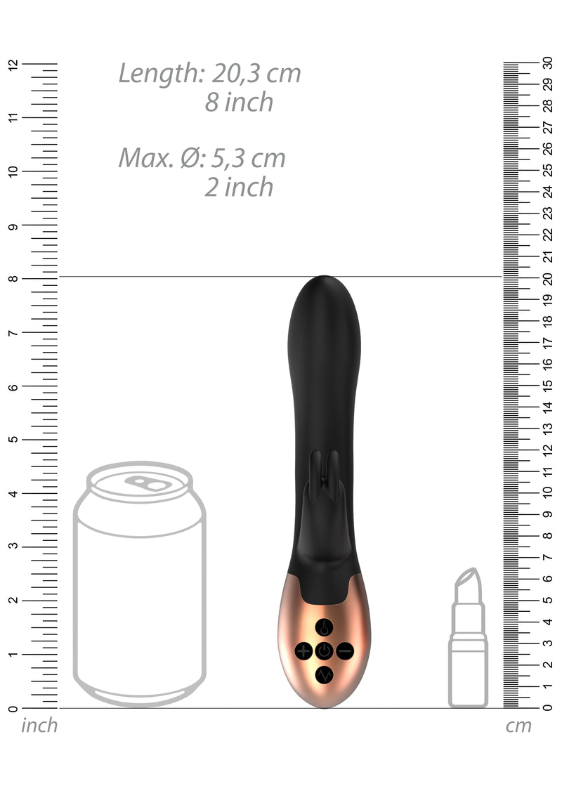 Shots Toys - Elegance - Opulent Heating Rabbit Vibrator - Black - Stag Shop