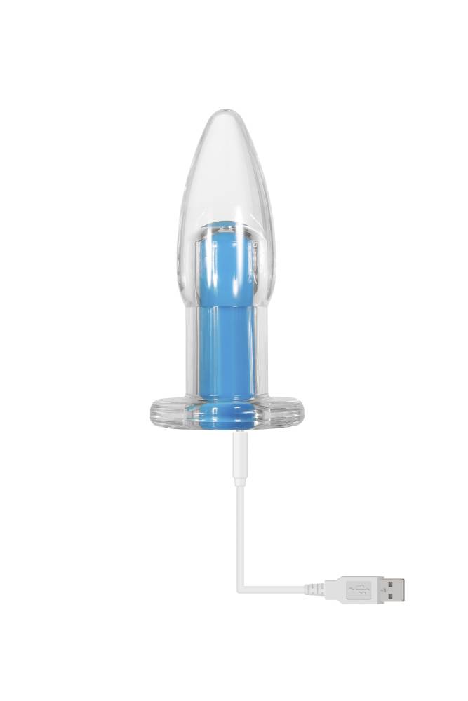 Evolved - Gender X - Electric Blue Vibrating Remote Controlled Butt Plug - Blue - Stag Shop