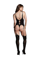 Shots Toys - Le Désir - SHA004 - Elara Open Cup Bodystocking - Black - OS - Stag Shop