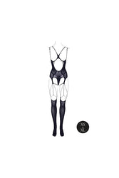 Shots Toys - Le Désir - SHA004 - Elara Open Cup Bodystocking - Black - OS - Stag Shop