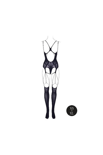 Shots Toys - Le Désir - SHA004 - Elara Open Cup Bodystocking - Black - OS - Stag Shop