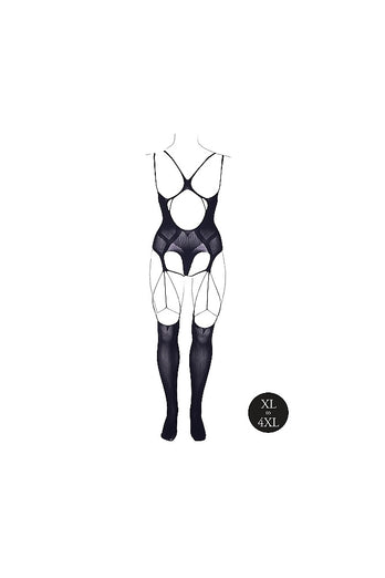 Shots Toys - Le Désir - SHA004 - Elara Open Cup Bodystocking - Black - OS/XL - Stag Shop