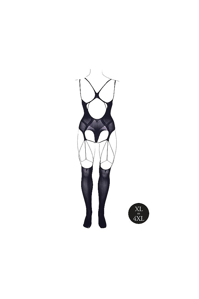 Shots Toys - Le Désir - SHA004 - Elara Open Cup Bodystocking - Black - OS/XL - Stag Shop