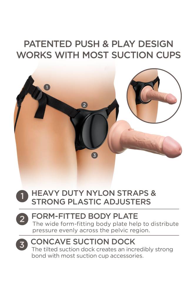 Pipedream - King Cock Elite - Beginner's Silicone Body Dock Strap-on Kit - Beige - Stag Shop