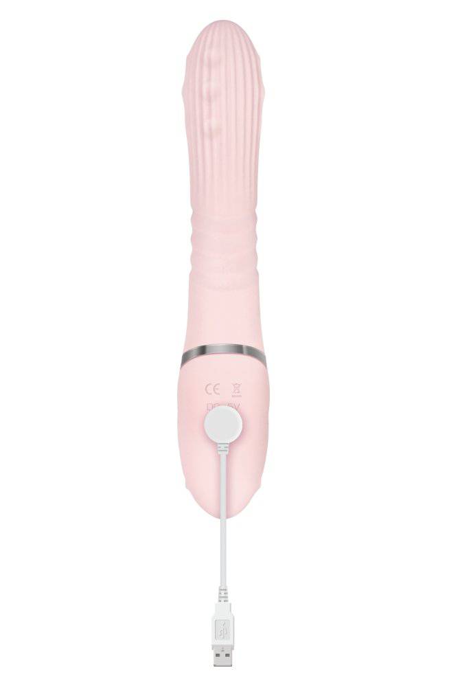 Adam & Eve - Eve's Thrusting Rabbit Vibrator With Orgasmic Beads - Pink - Stag Shop
