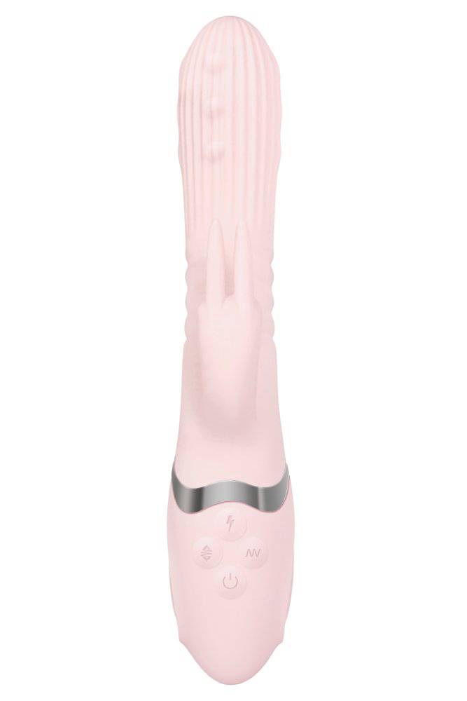 Adam & Eve - Eve's Thrusting Rabbit Vibrator With Orgasmic Beads - Pink - Stag Shop