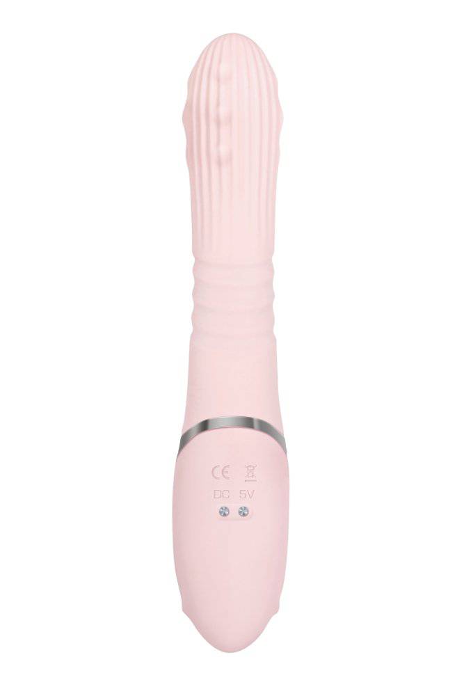 Adam & Eve - Eve's Thrusting Rabbit Vibrator With Orgasmic Beads - Pink - Stag Shop