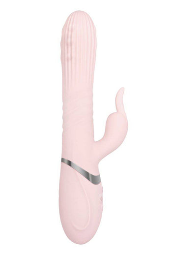 Adam & Eve - Eve's Thrusting Rabbit Vibrator With Orgasmic Beads - Pink - Stag Shop