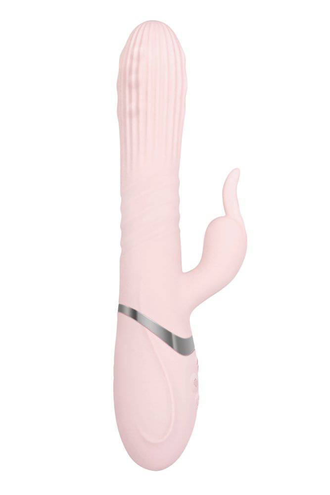 Adam & Eve - Eve's Thrusting Rabbit Vibrator With Orgasmic Beads - Pink - Stag Shop