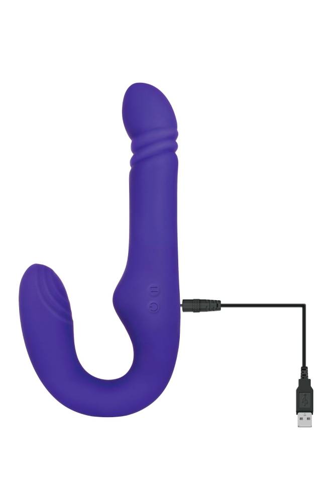 Adam & Eve - Eve's Ultimate Thrusting Strapless Stap-On - Blue - Stag Shop
