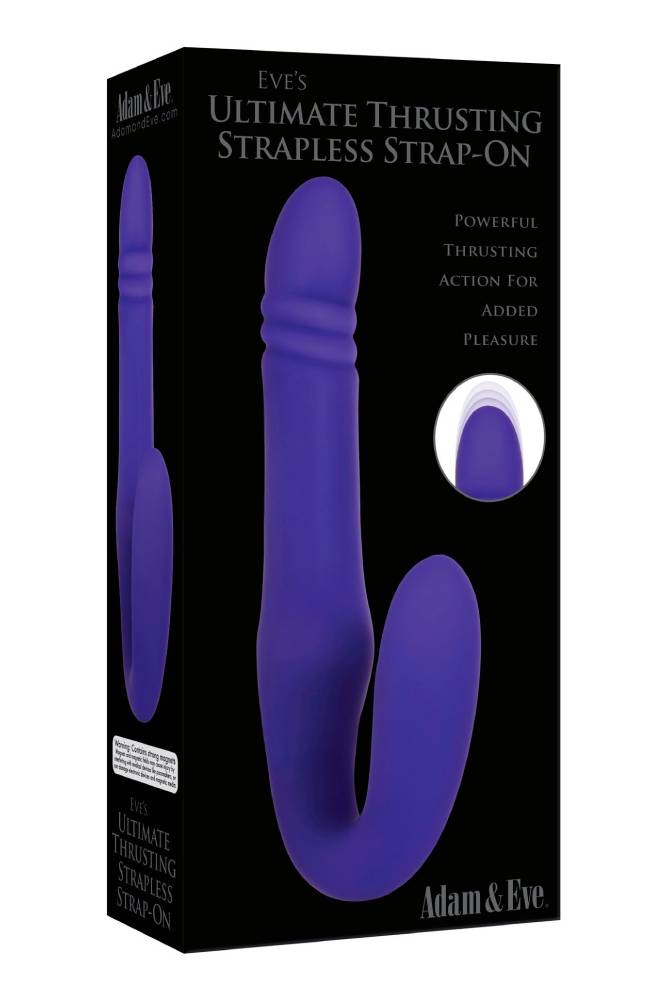 Adam & Eve - Eve's Ultimate Thrusting Strapless Stap-On - Blue - Stag Shop