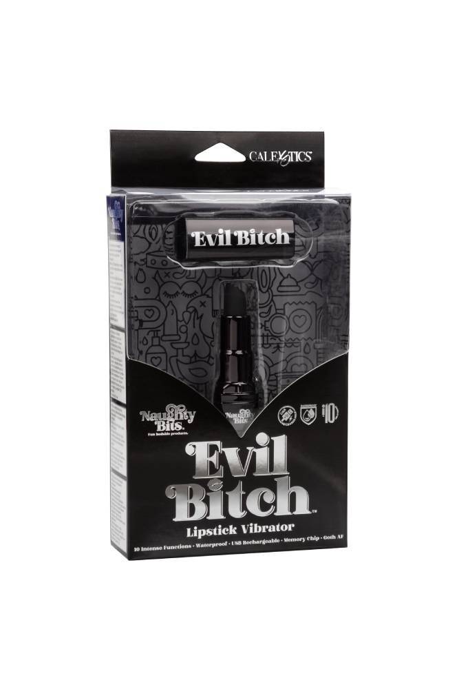 Cal Exotics - Naughty Bits - Evil Bitch Lipstick Vibrator - Black - Stag Shop