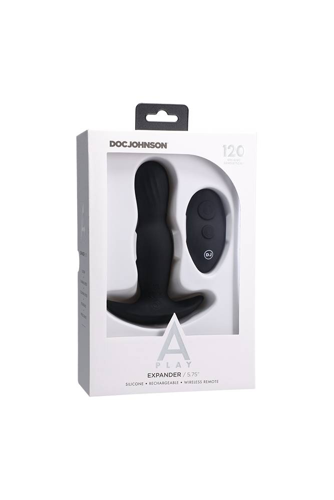 Doc Johnson - A-Play - Expander - Remote Controlled Silicone Anal Plug - Black - Stag Shop