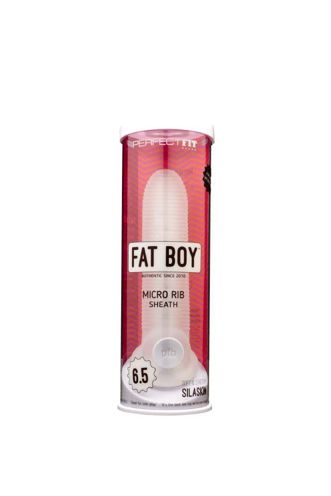 Perfect Fit - Fat Boy - Fat Boy Micro Rib 6.5" Penis Sheath - Clear - Stag Shop