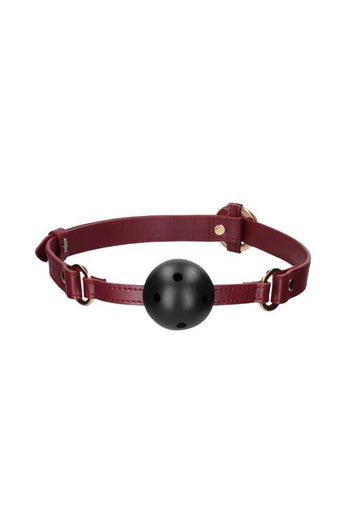 Ouch by Shots Toys - Halo - Breathable Ball Gag - Burgundy - Stag Shop