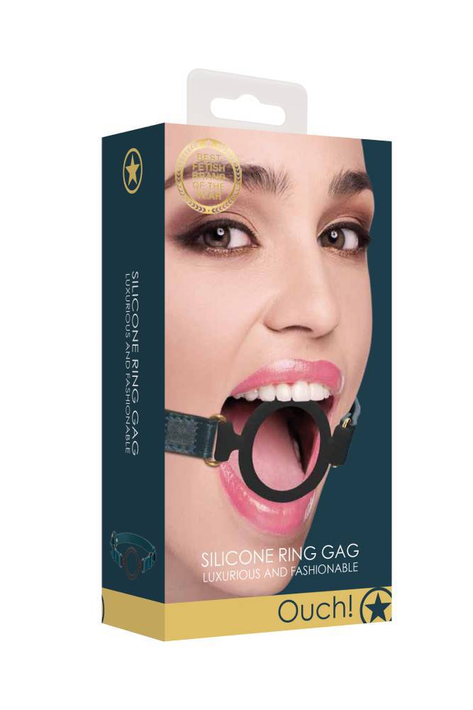 Ouch by Shots Toys - Halo - Silicone Ring Gag - Green - Stag Shop