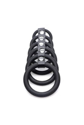 XR Brands - Gates of Hell - 6 Ring Silicone Cock Cage - Black - Stag Shop