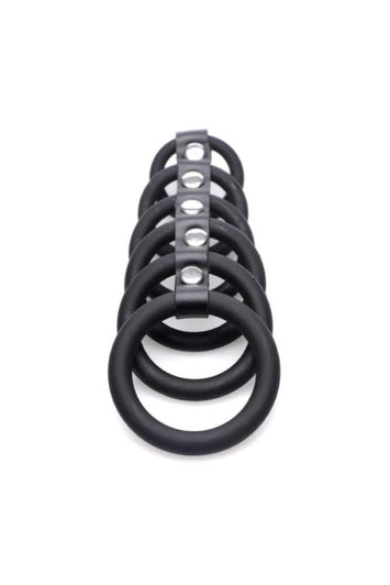XR Brands - Gates of Hell - 6 Ring Silicone Cock Cage - Black - Stag Shop