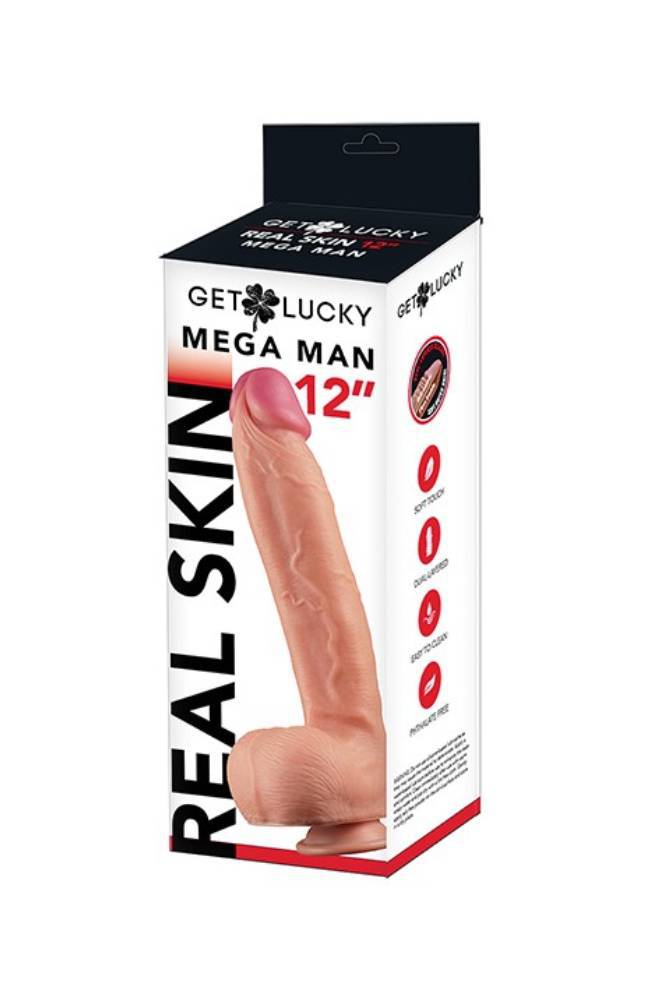 Shibari - Get Lucky - Real Skin Dual Layer Dong - 12 Inch - Tan - Stag Shop