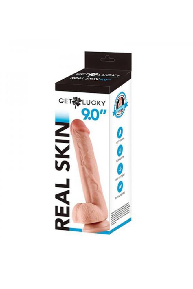 Shibari - Get Lucky - Real Skin Dual Layer Dong - 9 Inch - Tan - Stag Shop