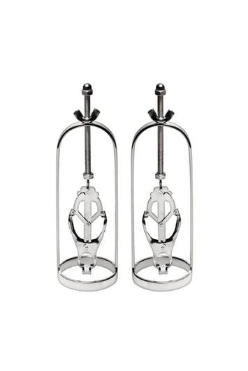 XR Brands - Master Series - Stainless Steel Clover - Clamp Nipple Stretcher - Stag Shop