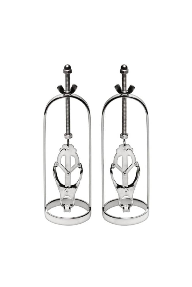 XR Brands - Master Series - Stainless Steel Clover - Clamp Nipple Stretcher - Stag Shop