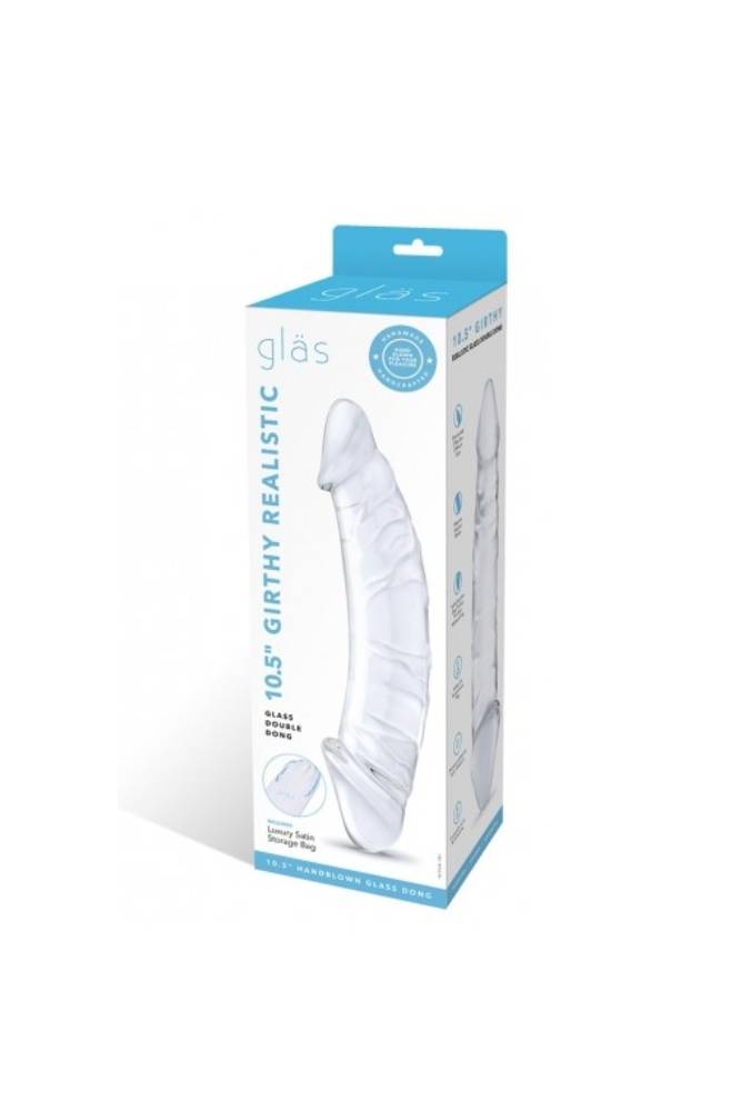Gläs - 10.5" Girthy Realistic Glass Double Dong - Clear - Stag Shop