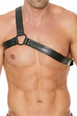 Ouch by Shots Toys - Premium Leather Gladiator Harness - Black - Stag Shop