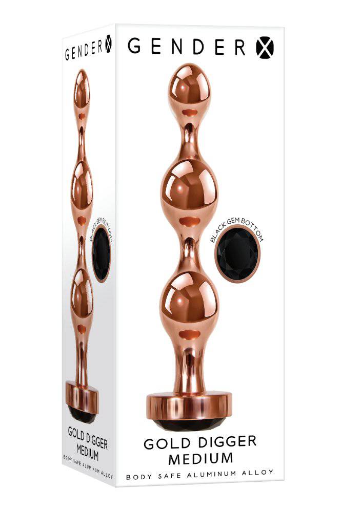 Evolved - Gender X - Gold Digger Medium Butt Plug - Rose Gold - Stag Shop