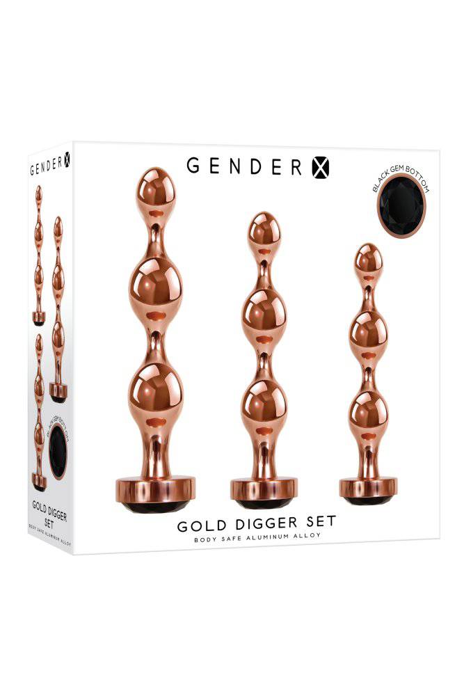 Evolved - Gender X - Gold Digger Butt Plug Set - Rose Gold - Stag Shop